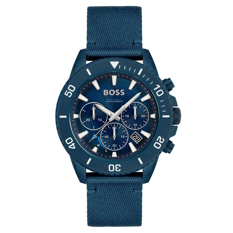 Hugo Boss Blue Fabric Solar-Chronograph Men's Watch - 1513919