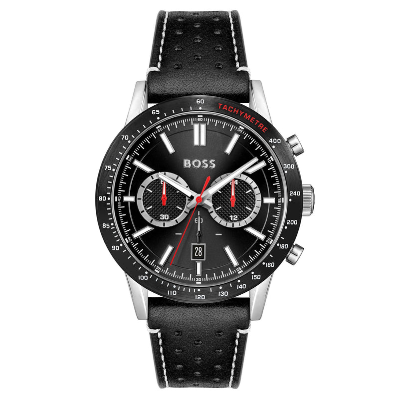 Hugo Boss Black Leather Chronograph Men's Watch - 1513920