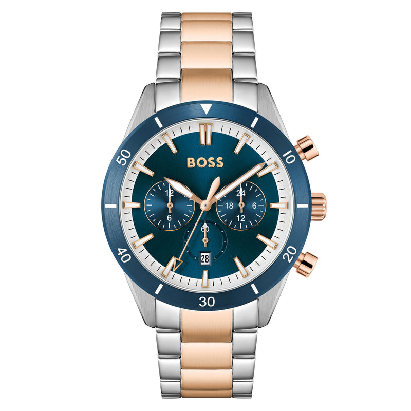 Hugo Boss Two-Tone Steel Blue Dial Men's Chronograph Watch - 1513937