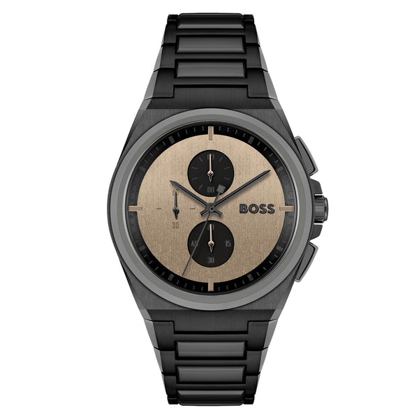 Hugo Boss Black Steel Brown Dial Fashion Chronograph Men's Watch - 1514043