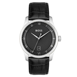 Hugo Boss Calfskin Leather Black Dial Men's Watch - 1514122