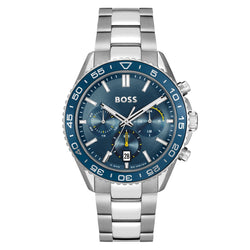 Hugo Boss Stainless Steel Blue Dial Chronograph Men's Watch - 1514143