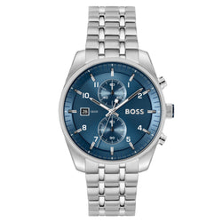 Hugo Boss Stainless Steel Blue Dial Chronograph Men's Watch - 1514216