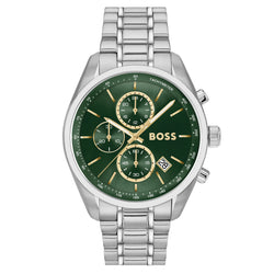 Hugo Boss Stainless Steel Green Dial Chronograph Men's Watch - 1514266