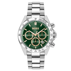 Hugo Boss Stainless Steel Green Dial Chronograph Men's Watch - 1514268