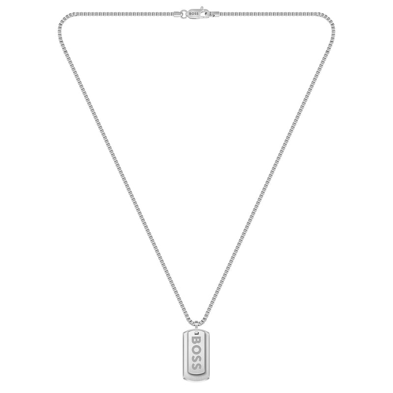 Hugo Boss Jewellery Stainless Steel Men's Pendant with Chain Necklace - 1580575