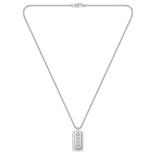 Hugo Boss Jewellery Stainless Steel Men's Pendant with Chain Necklace - 1580575