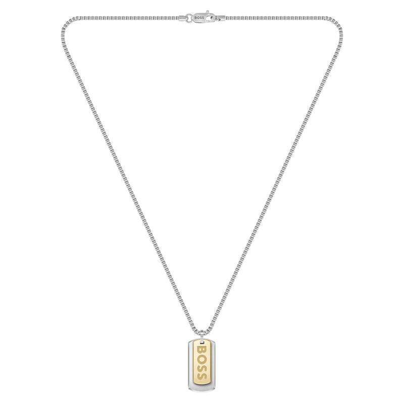 Hugo Boss Jewellery Two-Tone Steel Men's Pendant with Chain Necklace - 1580576