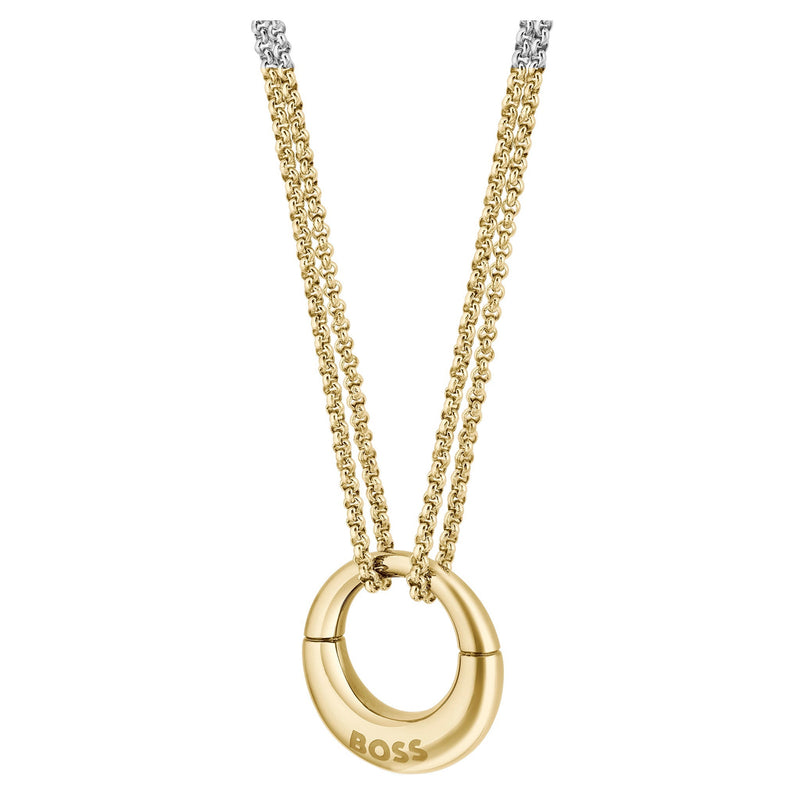 Hugo Boss Jewellery Gold Steel Women's Pendant Necklace - 1580581