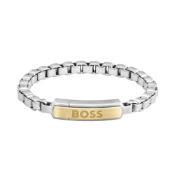 Hugo Boss Jewellery Two Tone Stainless Steel Men's Chain Bracelet - 1580597S