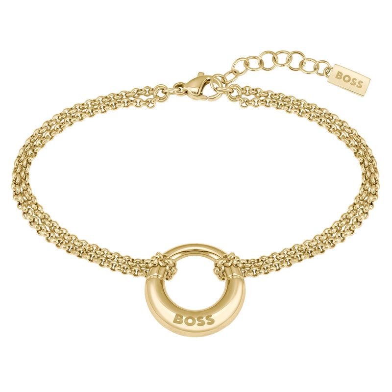 Hugo Boss Jewellery Gold Steel Women's Chain Bracelet - 1580602