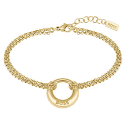 Hugo Boss Jewellery Gold Steel Women's Chain Bracelet - 1580602