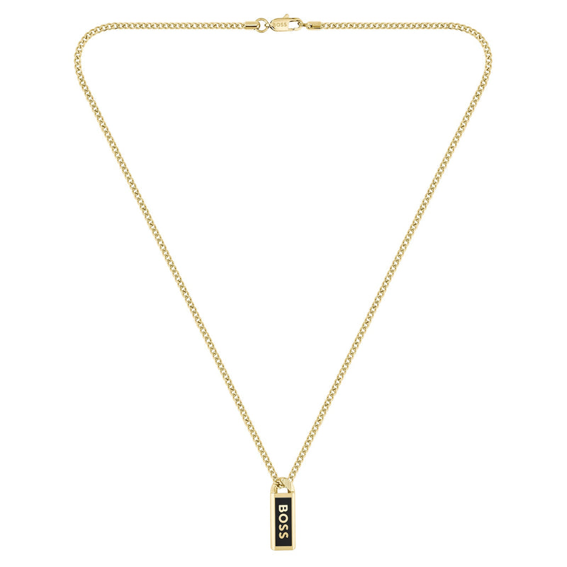 Hugo Boss Jewellery Gold Steel Men's Pendant Necklace - 1580678