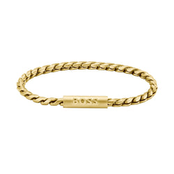 Hugo Boss Jewellery Gold Steel Men's Chain Bracelet - 1580696
