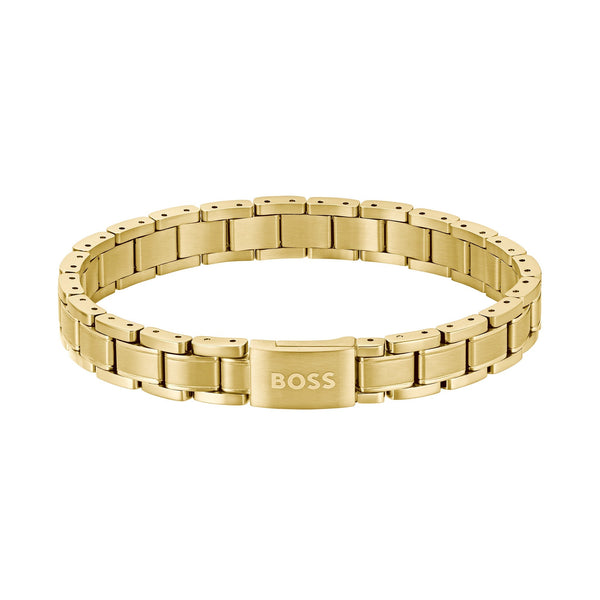Hugo Boss Jewellery Gold Steel Men's Link Bracelet - 1580711