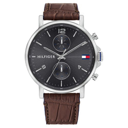 Tommy Hilfiger Brown Leather Men's Multi-function Watch - 1710416