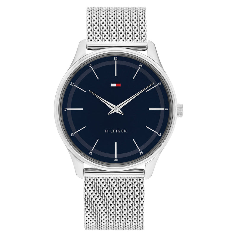 Tommy Hilfiger Stainless Steel Mesh Navy Dial Men's Watch - 1710468