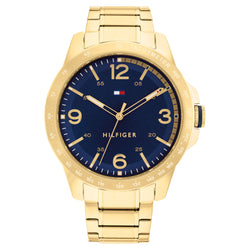 Tommy Hilfiger Gold Steel Navy Dial Men's Watch - 1710472