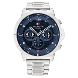 Tommy Hilfiger Silver Steel Navy Dial Men's Multi-function Watch - 1710492