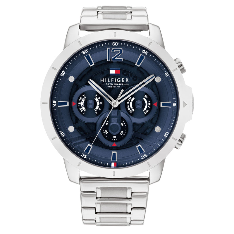 Tommy Hilfiger Stainless Steel Navy Dial Multi-function Men's Watch - 1710492