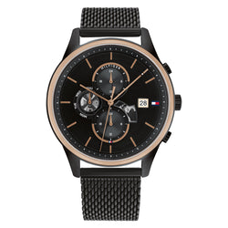 Tommy Hilfiger Black Mesh Multi-function Men's Watch - 1710505