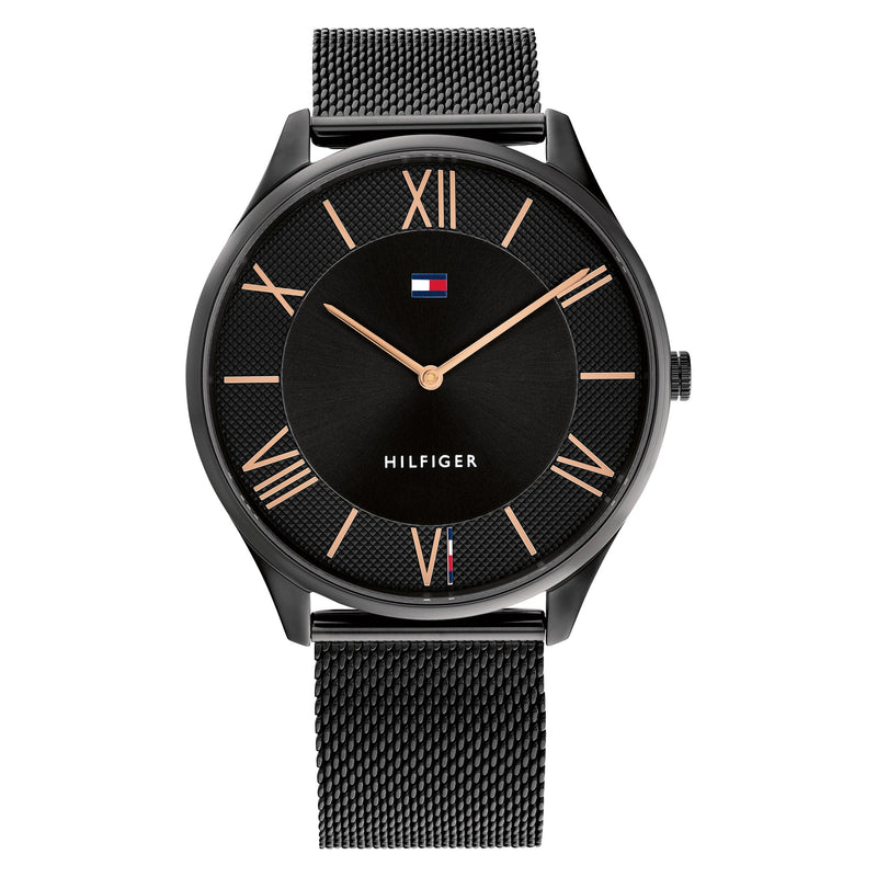 Tommy Hilfiger Black Steel Mesh Slim Men's Watch - 1710513