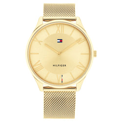 Tommy Hilfiger Gold Steel Mesh Slim Men's Watch - 1710515