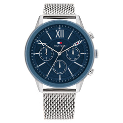 Tommy Hilfiger Stainless Steel Mesh Blue Dial Multi-function Men's Watch - 1710524