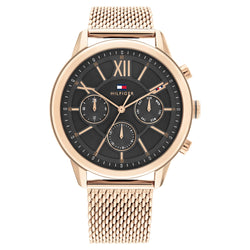 Tommy Hilfiger Carnation Gold Steel Mesh Grey Dial Multi-function Men's Watch - 1710525