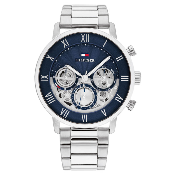 Tommy Hilfiger Stainless Steel Navy Dial Multi-function Men's Watch - 1710569