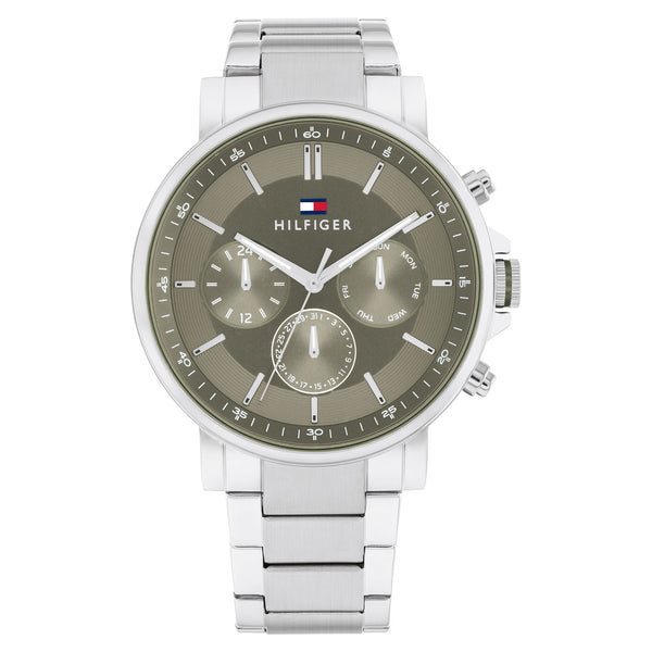 Tommy Hilfiger Stainless Steel Green Dial Multi-function Men's Watch - 1710587