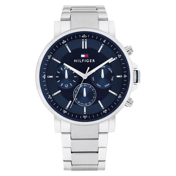 Tommy Hilfiger Stainless Steel Navy Dial Multi-function Men's Watch - 1710588