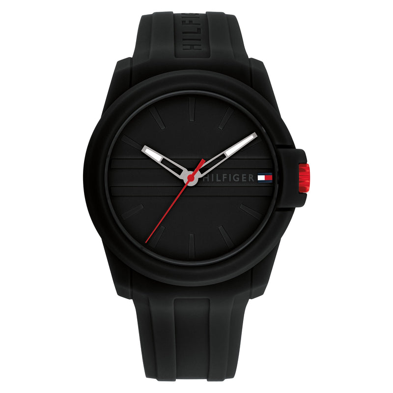 Tommy Hilfiger Black Silicone Men's Watch - 1710596