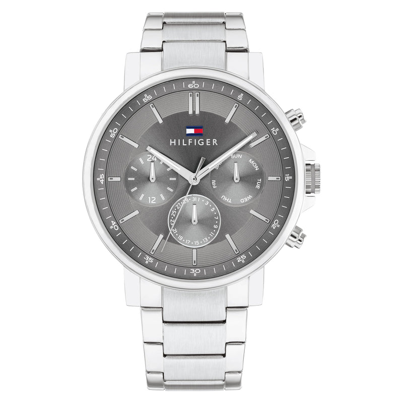 Tommy Hilfiger Stainless Steel Dark Grey Dial Multi-function Men's Watch - 1710604