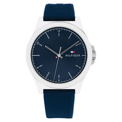 Tommy Hilfiger Navy Silicone Blue Dial Men's Watch - 1710616