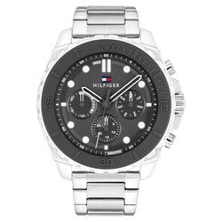 Tommy Hilfiger Stainless Steel Dark Grey Dial Multi-function Men's Watch - 1710689