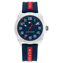 Tommy Hilfiger Blue & Red Silicone Kids Watch - 1720019