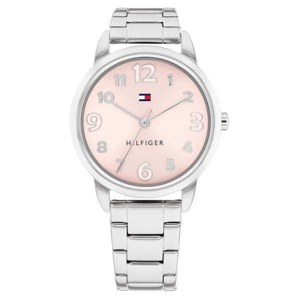 Tommy Hilfiger Silver Steel Pink Dial Kid's Watch - 1720045