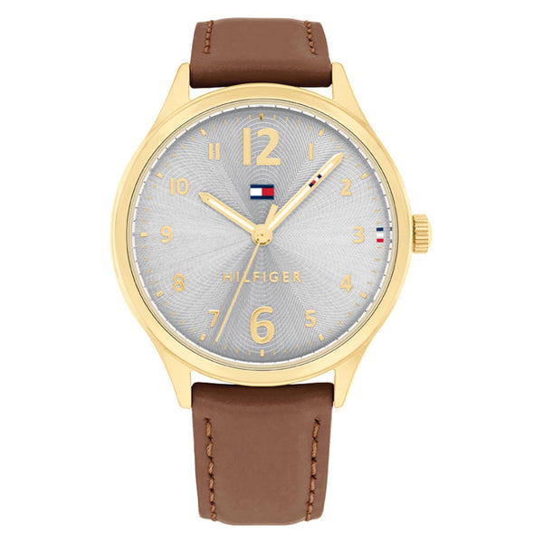 Tommy Hilfiger Brown Leather White Dial Women's Watch - 1781802