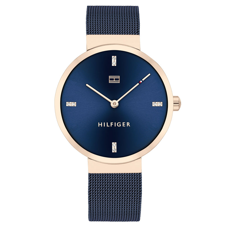 Tommy Hilfiger Blue Steel Mesh Navy Dial Women's Watch - 1782219