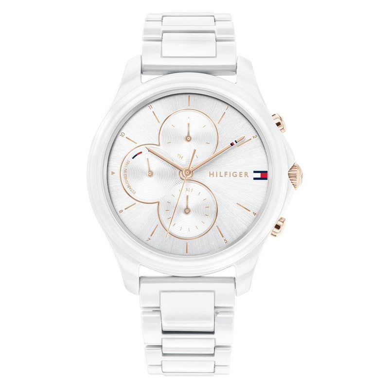 Tommy Hilfiger White Ceramic Ladies Multi-function Watch - 1782262