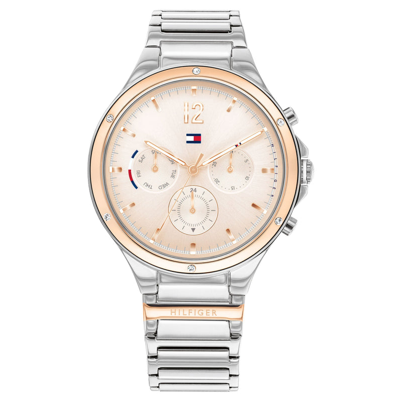 Tommy Hilfiger Silver-Rose Gold Steel Ladies Multi-function Watch - 1782279