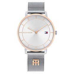 Tommy Hilfiger Silver Mesh White Dial Women's Watch - 1782288