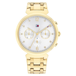 Tommy Hilfiger Gold Steel White Dial Women's Multi-function Watch - 1782344