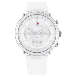 Tommy Hilfiger White Leather Women's Multi-function Watch - 1782352