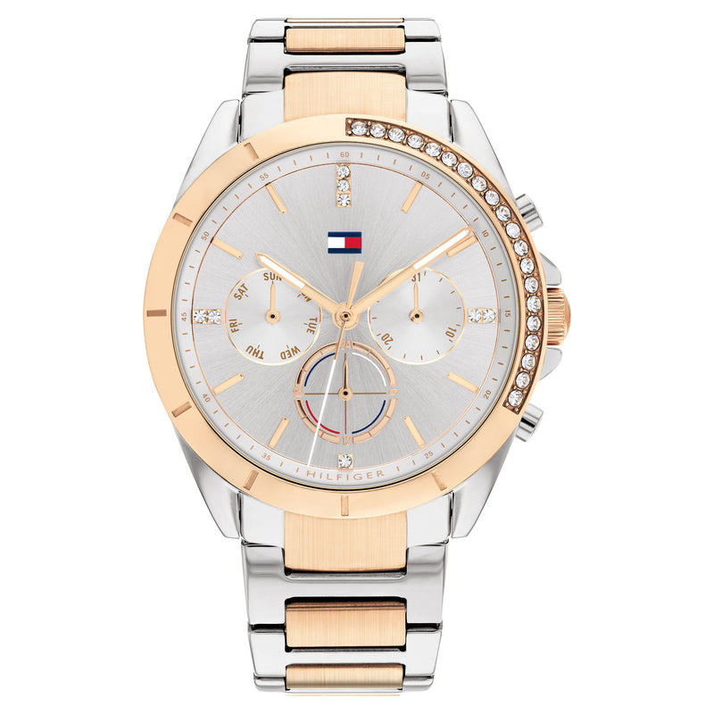 Tommy Hilfiger Two-Tone Steel Grey Dial Women's Multi-function Watch - 1782387