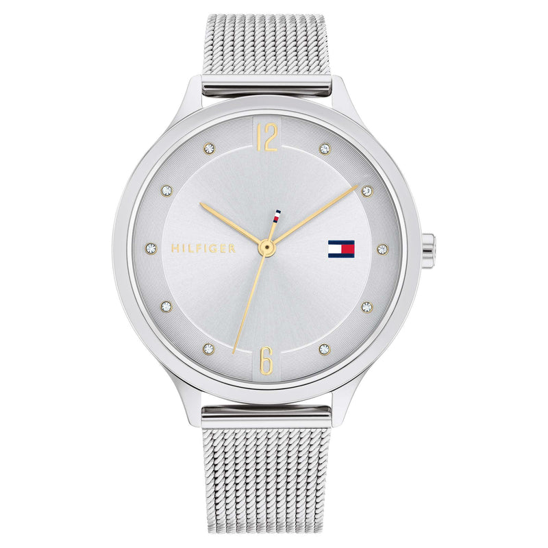 Tommy Hilfiger Steel Mesh Silver White Dial Women's Watch - 1782432