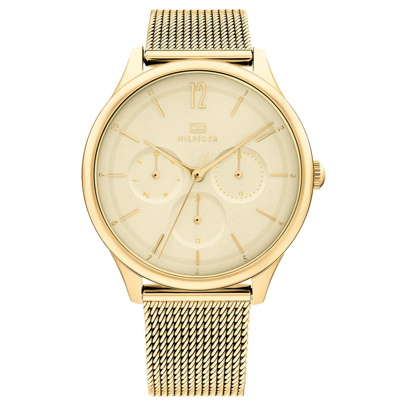 Tommy Hilfiger Gold Mesh Dial Women's Multi-function Watch - 1782458