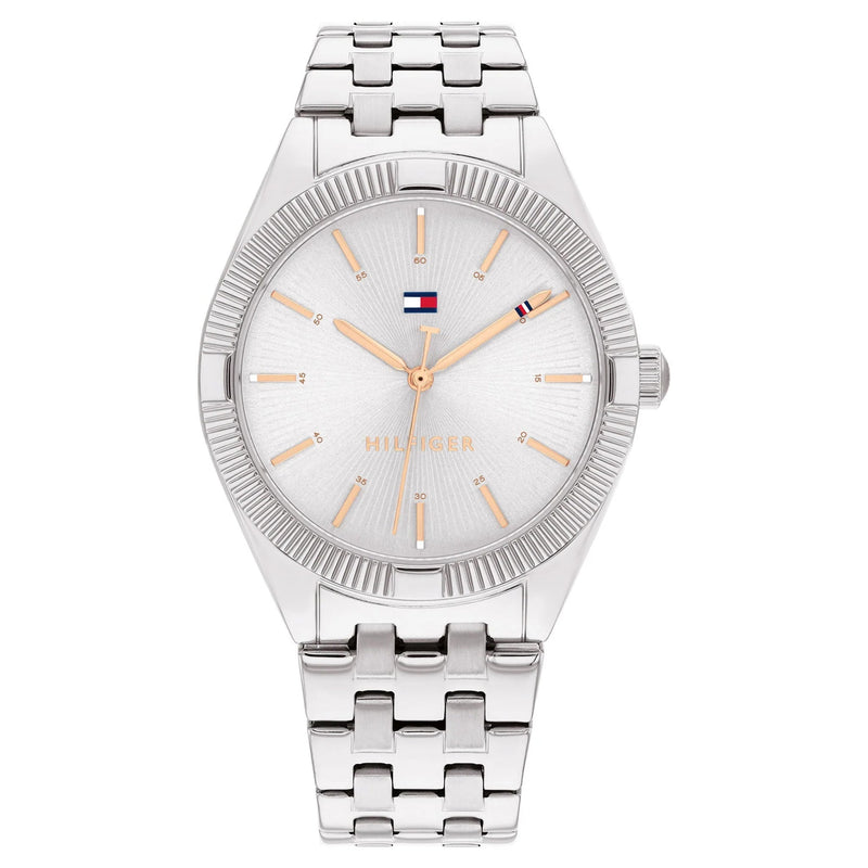 Tommy Hilfiger Stainless Steel Silver White Dial Women's Watch - 1782548