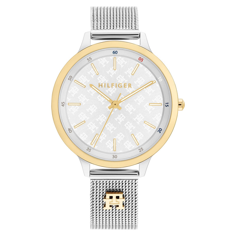 Tommy Hilfiger Steel Mesh Silver White Dial Slim Women's Watch - 1782586